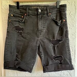 American Eagle Outfitters Men's Next Level Flex Black Denim Shorts